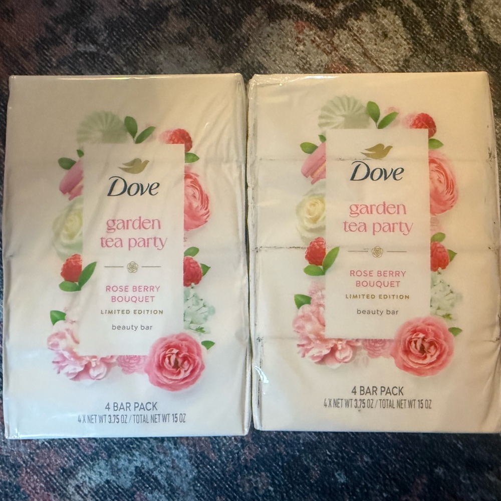 Dove Garden Tea Party Soap Bar Pack - 2 Pack of 4 Bars